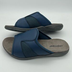 NEW Comfort View Blue Grey Slip On Deena Women's Sandals 8M